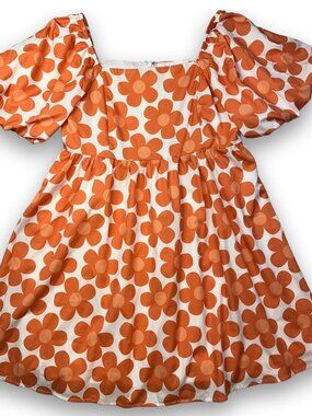 NWT Bibi Orange Floral Dress Size Large